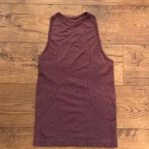 Lululemon Maroon High Neck Racer workout Top